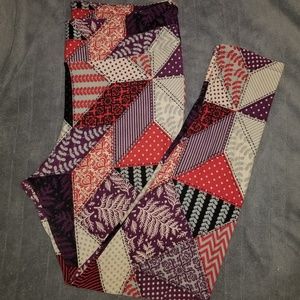 TC Lularoe Patchwork Leggings